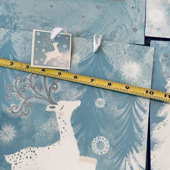 Christmas Winter Reindeer Glitter Gift Bags Set of 4 - Picture 3 of 3